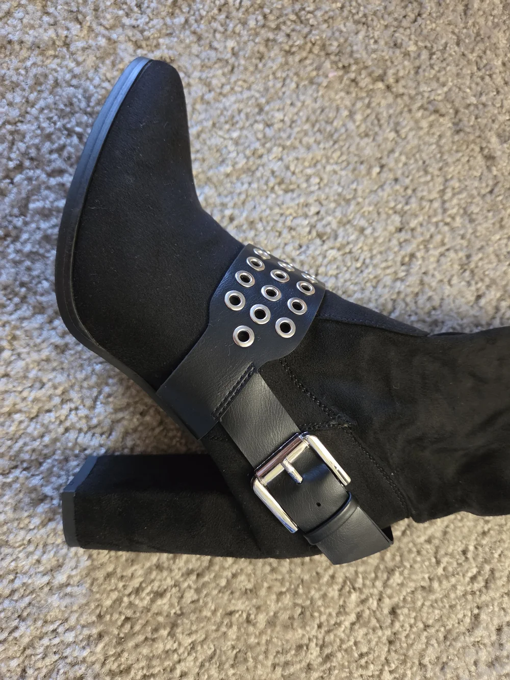 Olivia Miller Size 8 Black Over-the-Knee Heeled Boots